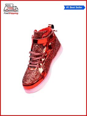 🎅 Led Light Up High Top Sneakers USB Rechargeable Flashing Dance Shoes